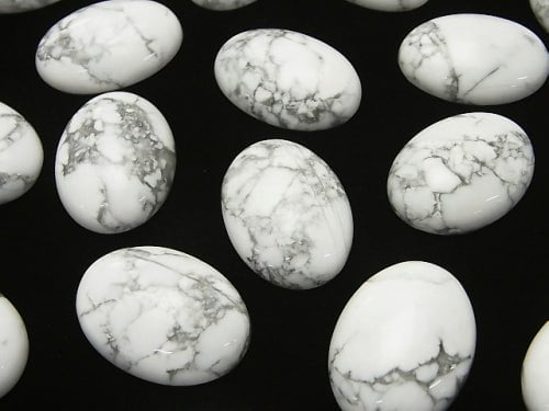 [Video] Howlite Magnesite Oval Cabochon 30x22mm 1pc