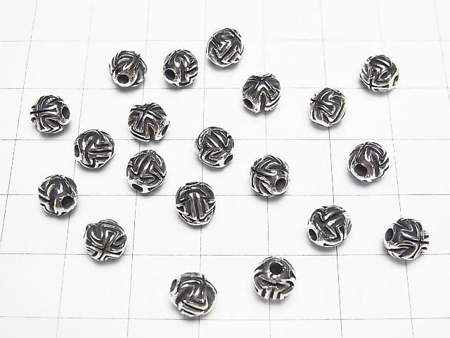 Silver 925 Cross Motif, Round, 6mm, 1pc