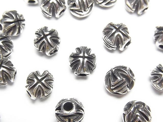 Silver 925 Cross Motif Round 7mm 1pc