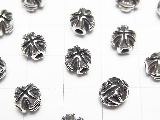 Silver 925 Cross Motif Round 7mm 1pc