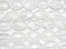 Cracked Crystal  Faceted Oval 14x10x5mm half or 1strand beads (aprx.14inch/35cm)