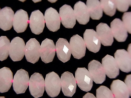 Rose Quartz, Roundel Gemstone Beads