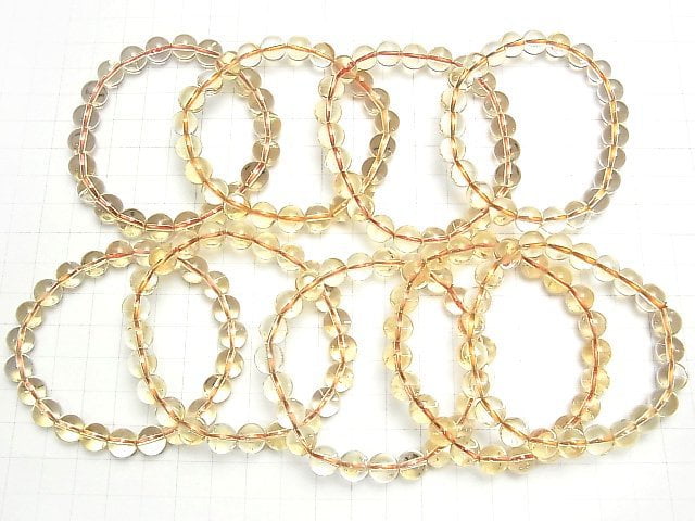 [Video] Light Color Citrine AAA Round 8mm 1strand (Bracelet)