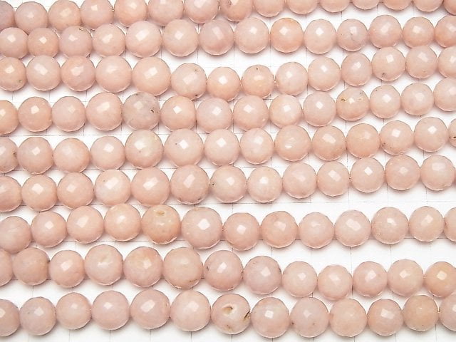 Pink Opal AA + Faceted Round 8-10 mm size gradation 1 strand beads (aprx.7 inch / 18 cm)