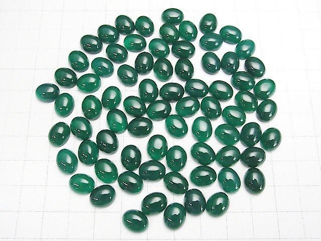 [Video] Green Onyx AAA Oval Cabochon 10x8mm 5pcs