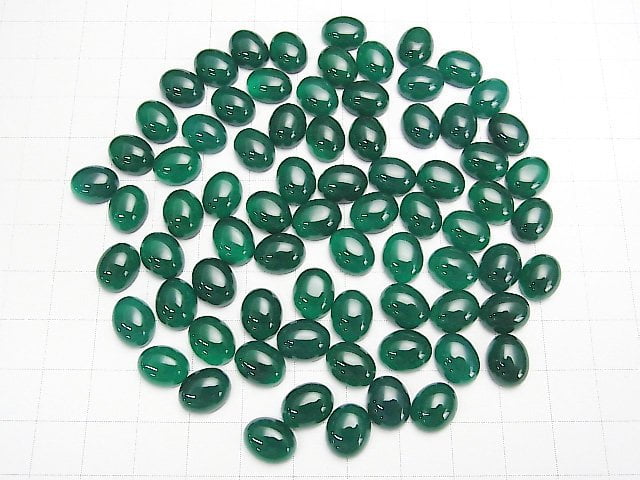 [Video] Green Onyx AAA Oval Cabochon 10x8mm 2pcs