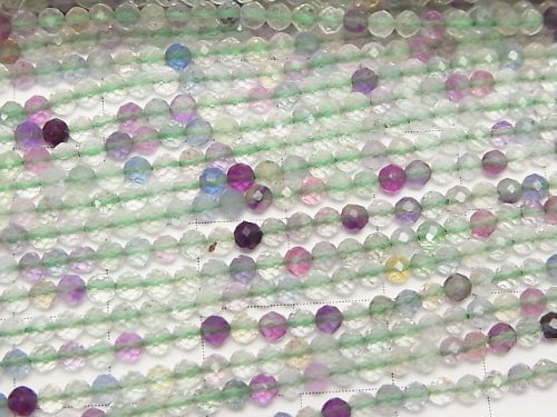 [Video] High Quality! 1strand $7.79! Multicolor Fluorite AAA - Faceted Round 3mm 1strand beads (aprx.15inch / 38cm)