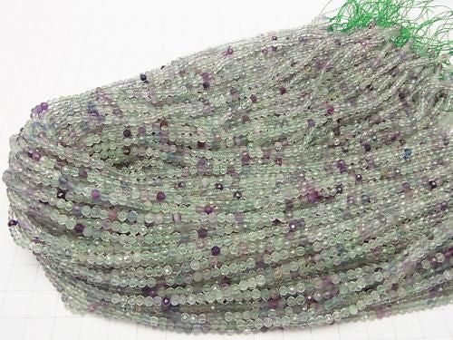 [Video] High Quality! 2pcs $8.79! Multicolor Fluorite AAA-Faceted Round 3mm 1strand beads (approx. 15inch/36cm)