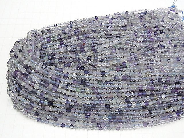 High Quality! 1strand $7.79! Multicolor Fluorite AAA - Faceted Round 4mm 1strand beads (aprx.15inch / 38cm)