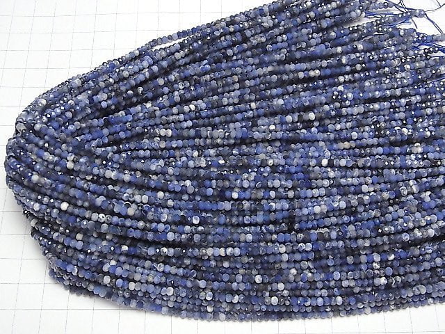 High Quality!  1strand $11.79! Sodalite AA++ Faceted Button Roundel 3x3x2mm 1strand beads (aprx.15inch/38cm)