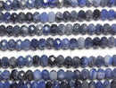 1strand $13.99! High Quality!  Sodalite AA++ Faceted Button Rondelle 4x4x2mm 1strand beads (aprx.15inch/36cm)