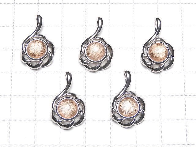 Meteorite Flower Motif Pendant 15x15x7mm Pink Gold 1pc
