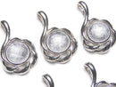 Meteorite (Muonionalusta) Flower Motif Pendant 15x15x7mm 1pc
