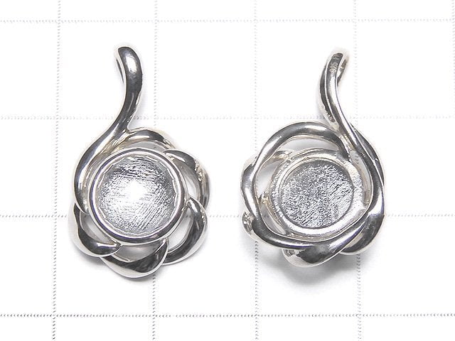 Meteorite (Muonionalusta) Flower Motif Pendant 15x15x7mm 1pc