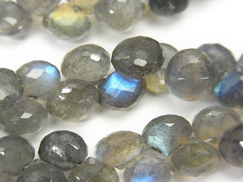 Faceted Briolette, Labradorite, Onion shape Gemstone Beads