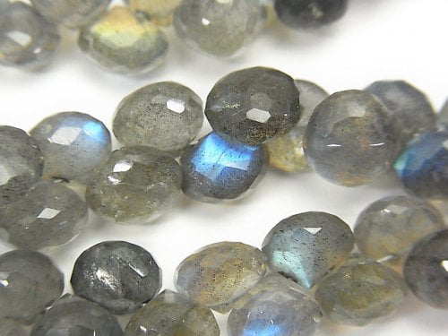 Faceted Briolette, Labradorite, Onion shape Gemstone Beads