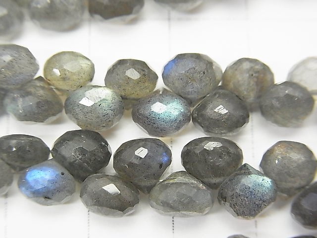 High Quality Labradorite AAA- Onion  Faceted Briolette  half or 1strand beads (aprx.7inch/17cm)