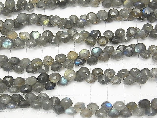 High Quality Labradorite AAA- Onion  Faceted Briolette  half or 1strand beads (aprx.7inch/17cm)