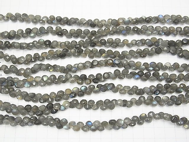 High Quality Labradorite AAA- Onion  Faceted Briolette  half or 1strand beads (aprx.7inch/17cm)