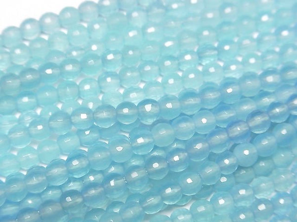 Chalcedony, Faceted Round Gemstone Beads