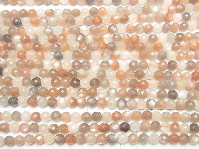 [Video]Multicolor Moonstone AA ++ 64 Faceted Round 6 mm half or 1 strand beads (aprx.15 inch / 38 cm)