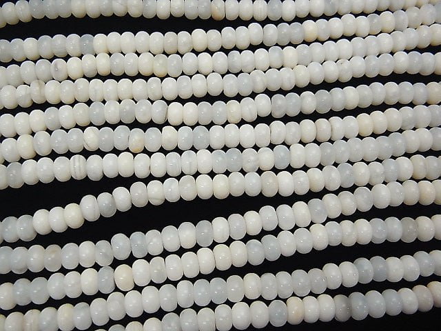 White Opal Roundel 6 x 6 x 4 mm half or 1 strand beads (aprx.15 inch / 38 cm)