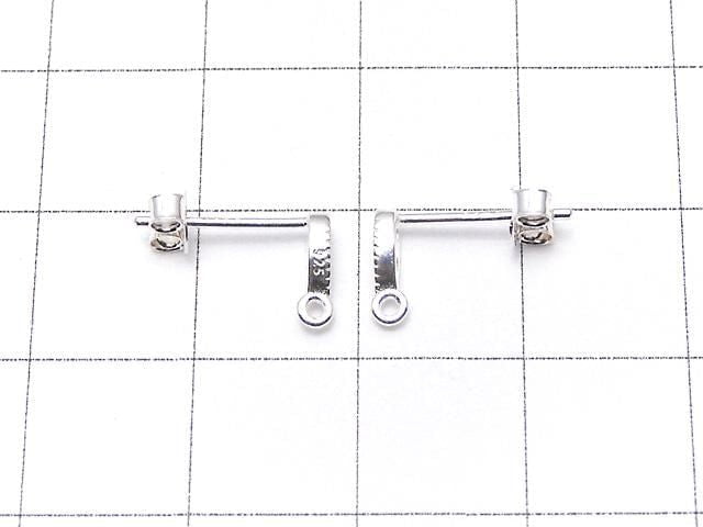 Silver925 Design (with CZ) Earstuds & Earnuts [No coating] 1 pair