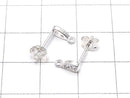 Silver925 Design (with CZ) Earstuds & Earnuts [No coating] 1 pair