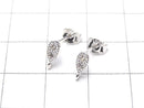 Silver925 Design (with CZ) Earstuds & Earnuts [No coating] 1 pair
