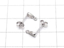 Silver925 Design (with CZ) Earstuds & Earnuts [Rhodium Plated] 1pair