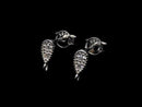 Silver925 Design (with CZ) Earstuds & Earnuts [Rhodium Plated] 1pair