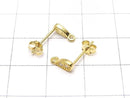 Silver925 Design (with CZ) Earstuds & Earnuts [18KGP] 1pair