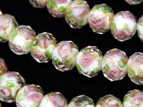 LampworkBeads, Rose, Roundel Synthetic & Glass Beads