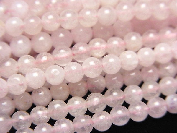 [Video]Morganite AA Round 4mm 1strand beads (aprx.15inch/38cm)