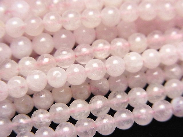 [Video]Morganite AA Round 4mm 1strand beads (aprx.15inch/38cm)