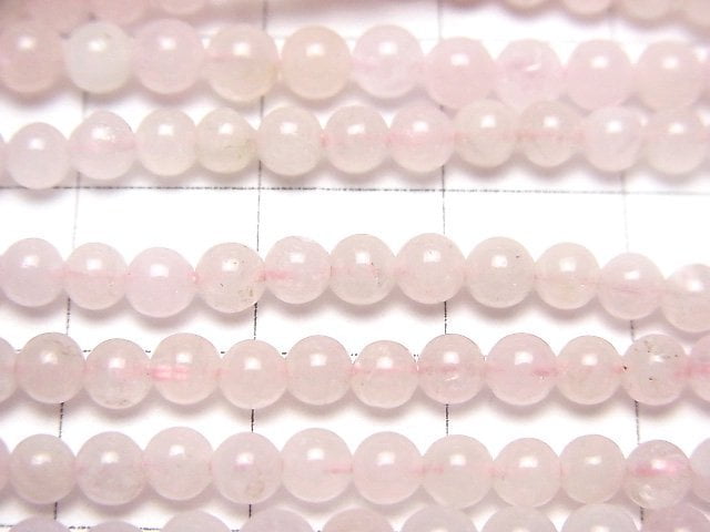 [Video]Morganite AA Round 4mm 1strand beads (aprx.15inch/38cm)