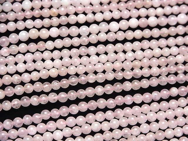 [Video]Morganite AA Round 4mm 1strand beads (aprx.15inch/38cm)