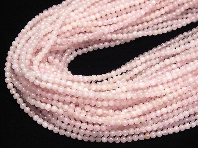 [Video]Morganite AA Round 4mm 1strand beads (aprx.15inch/38cm)