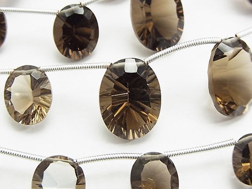 1strand $19.99High Quality Smoky Quartz AAA Oval  Concave Cut  1strand (10pcs )