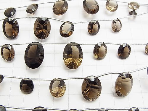 1strand $19.99High Quality Smoky Quartz AAA Oval  Concave Cut  1strand (10pcs )