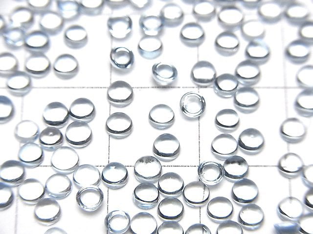 [Video] High Quality Sky Blue Topaz AAA Round Cabochon 3 x 3 mm 10 pcs $4.79