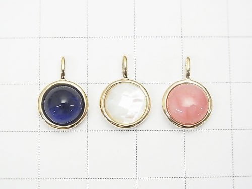 [Video][Japan][K10 Yellow Gold]Charm, Pendant Frame (Bezel) Round Cabochon 8mm 1pc