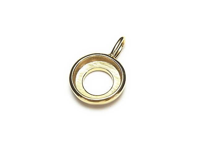 [Video][Japan] Silver925 Charm, Pendant Frame (Bezel) for Round Cabochon 8mm, 24KGP 1pc