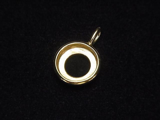 [Video][Japan] Silver925 Charm, Pendant Frame (Bezel) for Round Cabochon 8mm, 24KGP 1pc