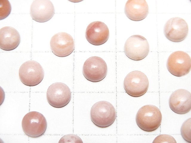 [Video] Australian Pink Opal AAA Round Cabochon 6x6mm 10pcs