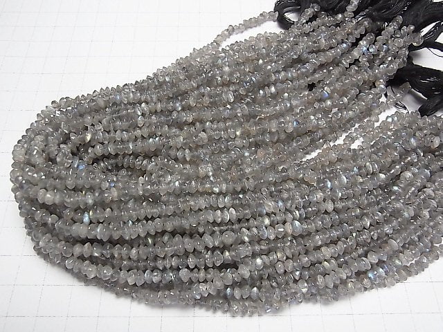 [Video] High quality Labradorite AAA - Rondelle 1strand beads (aprx.13inch / 32cm)
