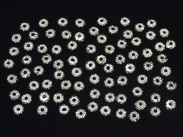 Silver925 Rondelle 4x4x1.5mm White Silver 6pcs