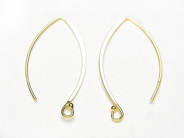 Silver925  Marquise Earwire 30x14mm 18KGP 1pair