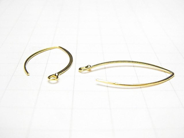 Silver925  Marquise Earwire 30x14mm 18KGP 1pair