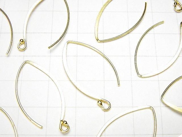 Silver925  Marquise Earwire 30x14mm 18KGP 1pair